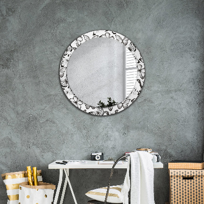 Miroir rond avec décoration Papillon