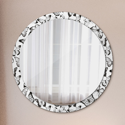 Miroir rond avec décoration Papillon