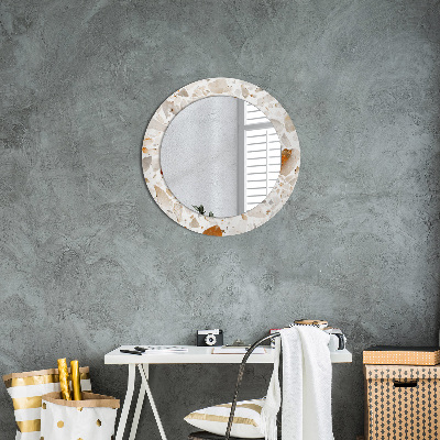 Miroir rond avec décoration Fond terrazzo