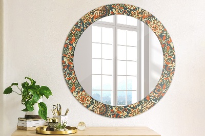 Miroir rond avec décoration Illustration florale vintage