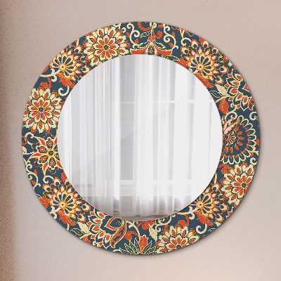 Miroir rond avec décoration Illustration florale vintage