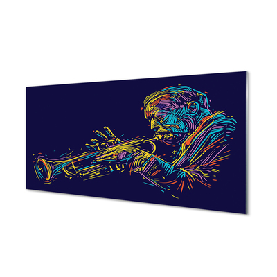 Tableaux sur verre acrylique Homme trompette