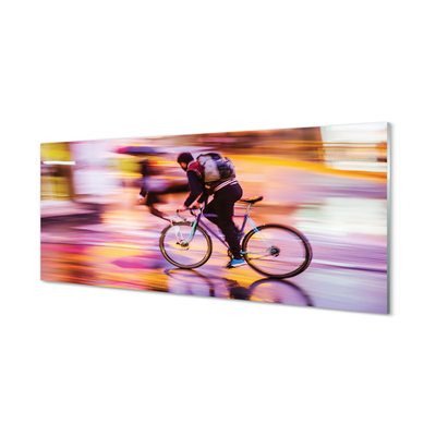 Tableaux sur verre acrylique Lumières vélo homme