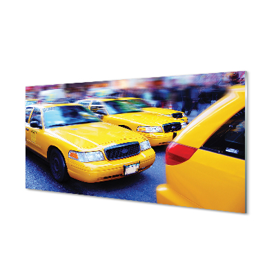 Tableaux sur verre acrylique Ville de taxi jaune