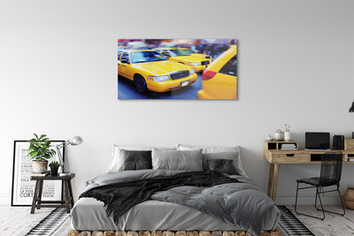 Tableaux sur verre acrylique Ville de taxi jaune