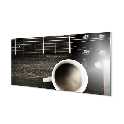 Tableaux sur verre acrylique Guitare café