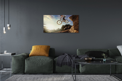 Tableaux sur toile canvas Montagne ciel nuages ​​vélo