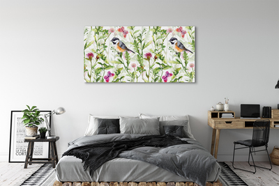 Tableaux sur toile canvas Oiseau peint dans l'herbe