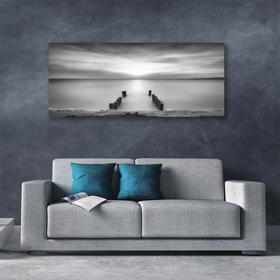 Tableaux sur toile Mer paysage gris