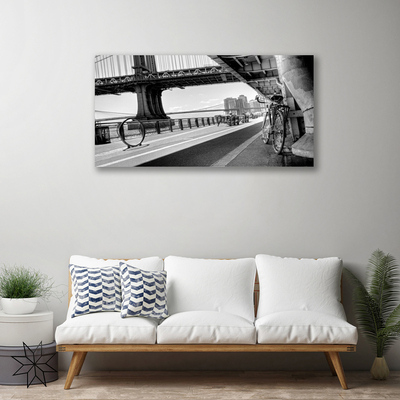 Photo sur toile Vélo pont architecture gris