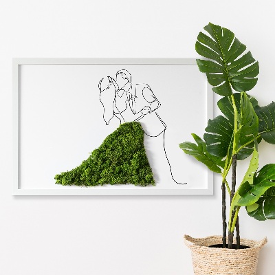 Tableau mousse végétale Couple dansant