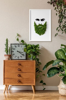 Tableau végétal mousse Hipster avec une barbe