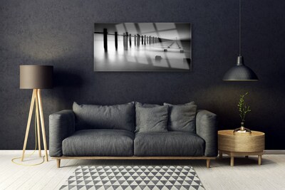 Image sur verre Tableau Brouillard architecture gris noir