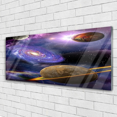 Image sur verre Tableau Univers univers violet gris