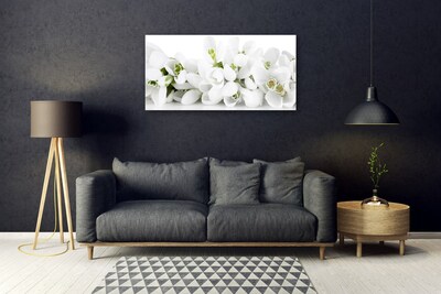 Tableaux sur verre Fleurs floral blanc vert