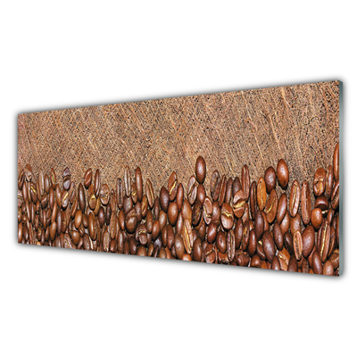 Tableaux sur verre acrylique Café en grains cuisine brun