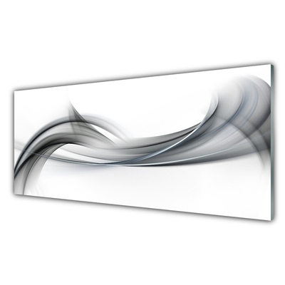 Image sur verre acrylique Abstrait art gris blanc