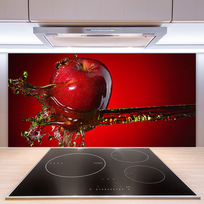 Crédence de cuisine en verre Pomme eau cuisine rouge