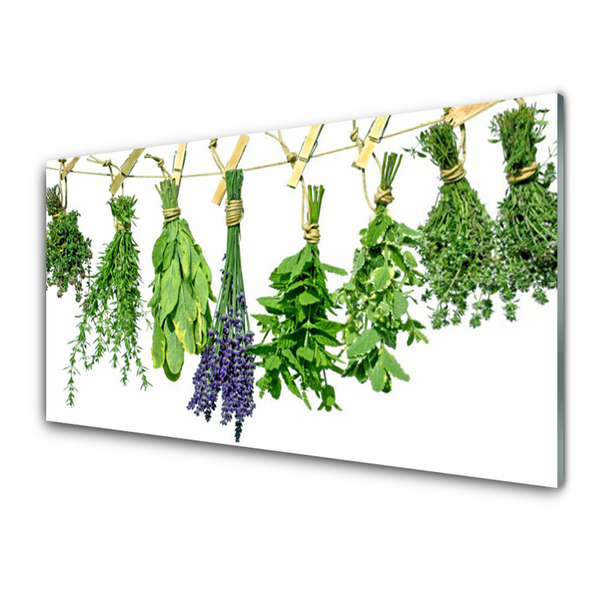 Panneaux de cuisine en verre Fleurs floral vert violet