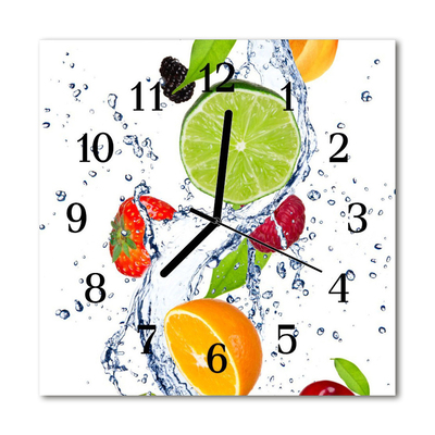 Horloge murale en verre Fruits citron