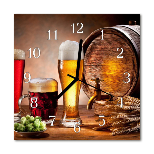 Horloge murale en verre Baril de bière