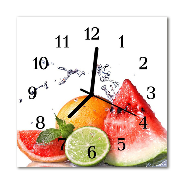 Horloge murale en verre Fruits