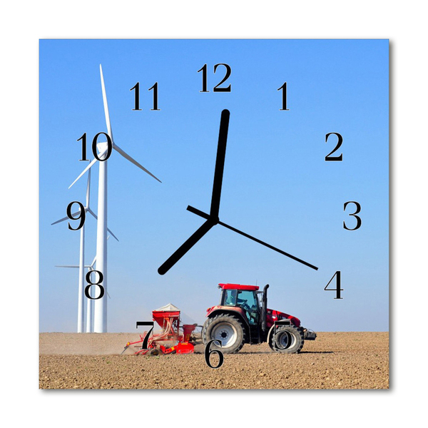 Horloge murale en verre Champ tracteur