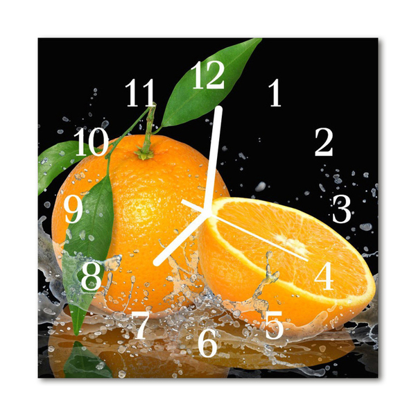 Horloge murale en verre Oranges