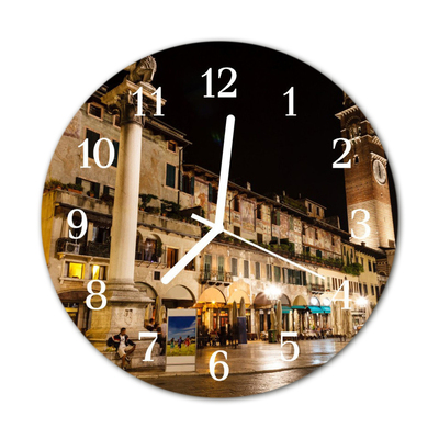 Horloge murale en verre Nuit de la ville