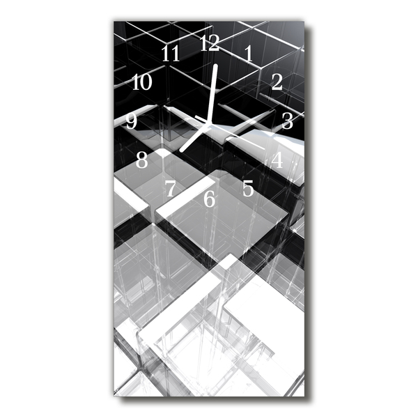 Horloge murale en verre Cubes de verre