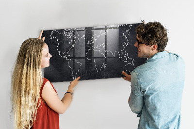 Tableau magnétique enfant Aperçu de la carte du monde